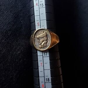 Vintage Avon Sterling Silver Gold Plated Cameo Signent Ring Size 6